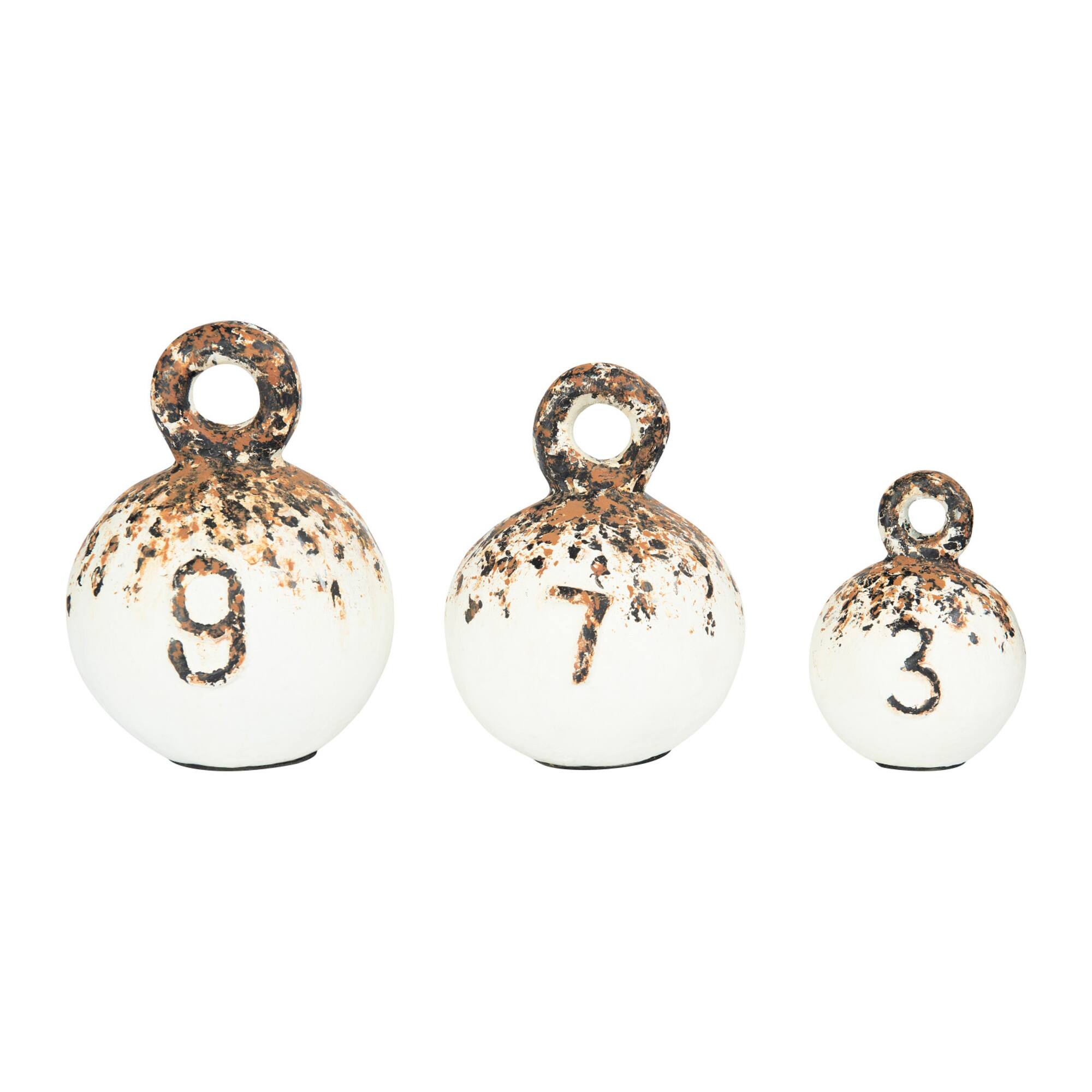 Hello Honey® Heavily Distressed Round Weights with Handles Set